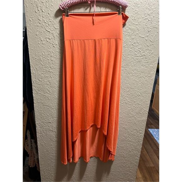 Lularoe Orange High-Low Cut Skirt Woman’s Size Large -Snag - Picture 1 of 9